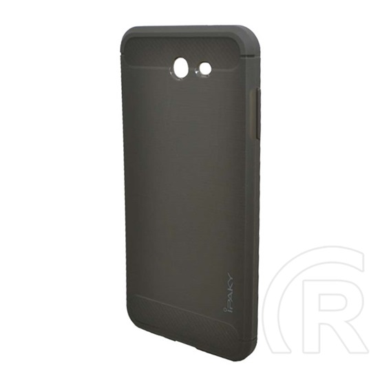 IPAKY Samsung Galaxy J7 (2017) SM-J730 szilikon telefonvédő (közepesen ütésálló, szálcsiszolt, karbon minta) szürke