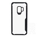IPAKY Samsung Galaxy S9 (SM-G960) műanyag telefonvédő (szilikon keret, közepesen ütésálló, átlátszó hátlap) fekete