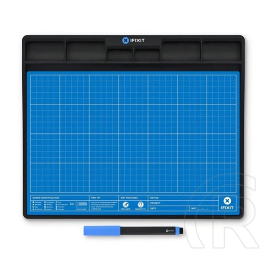 Ifixit fixmat mágneses szerelő alátét (250x300x11mm, esd védelem, alkatrészrendező tálcák) sötétkék