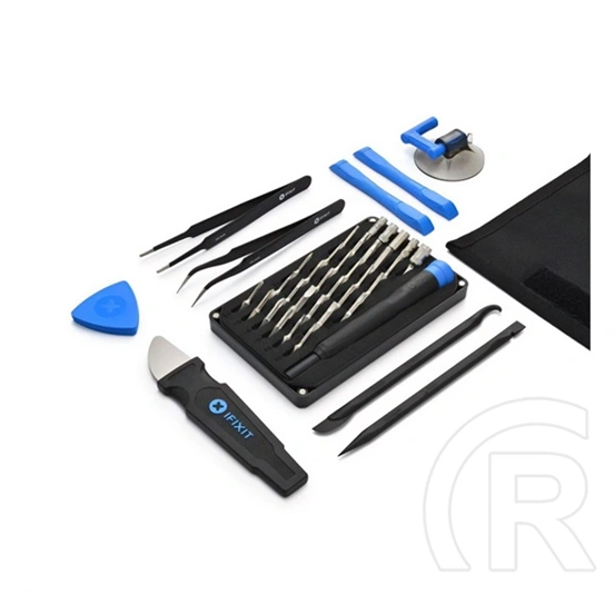 Ifixit pro tech go szerszámkészlet (bitkészlet, csipeszek, nyitóeszközök, tapadókorong, sim tű, hordtok) fekete