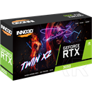 Inno3D GeForce RTX 3050 Twin X2 VGA (PCIe 4.0, 8 GB GDDR6, 128 bit, DVI+HDMI+DP, aktív hűtő)