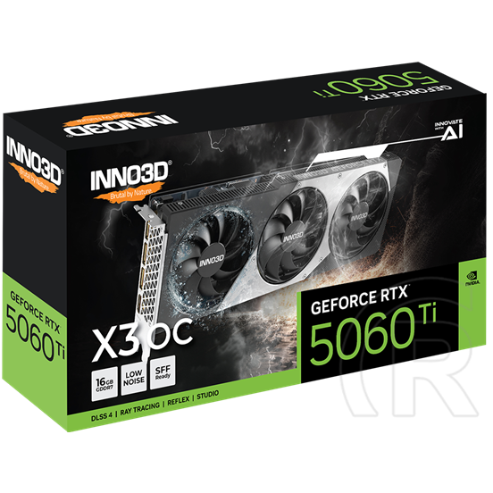 Inno3D GeForce RTX 5060 Ti 16GB X3 OC VGA (PCIe 5.0, 16GB GDDR7, 256 bit, 3xDP+1xHDMI)