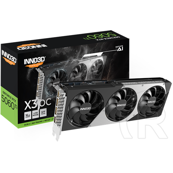 Inno3D GeForce RTX 5060 Ti 16GB X3 OC VGA (PCIe 5.0, 16GB GDDR7, 256 bit, 3xDP+1xHDMI)