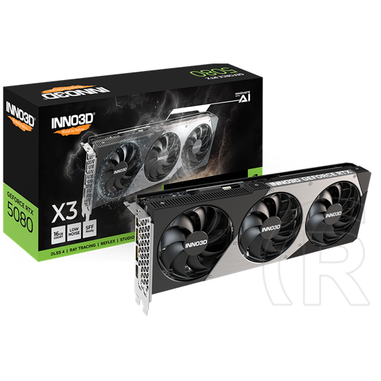 Inno3D GeForce RTX 5080 X3 OC VGA (PCIe 5.0, 16 GB GDDR7, 256 bit, 3xDP+HDMI)