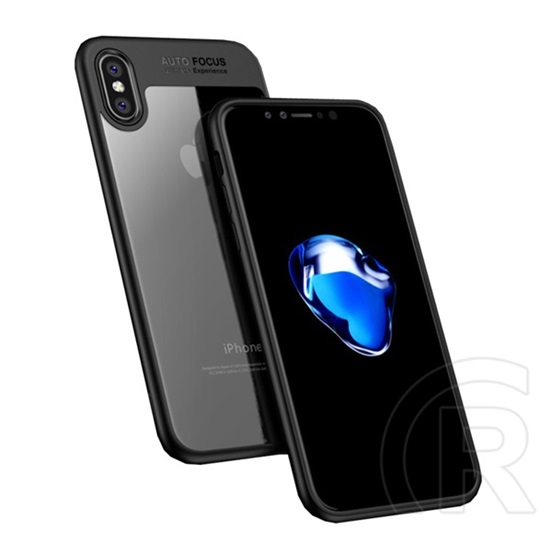 Ipaky telefonvédő Apple iPhone XS 5.8 szilikon keret (BUMPER, közepesen ütésálló, akril hátlap) fekete