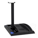 Ipega függőleges töltőállvány (2 kontroller egyidejű töltése, hűtés, rgb, playstation 5 kompatibilis) fekete