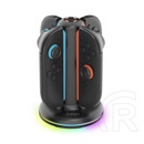 Ipega töltő állomás (4 joy-con kontroller egyidejű töltése, led jelzés) fekete nintendo switch 2