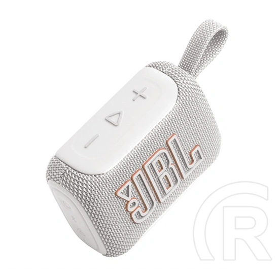 JBL Go 5 bluetooth hordozható hangszóró (v6.0, 4.8W, ip68 vízálló, peremvilágítás, akár 10 óra üzemidő, fehér)