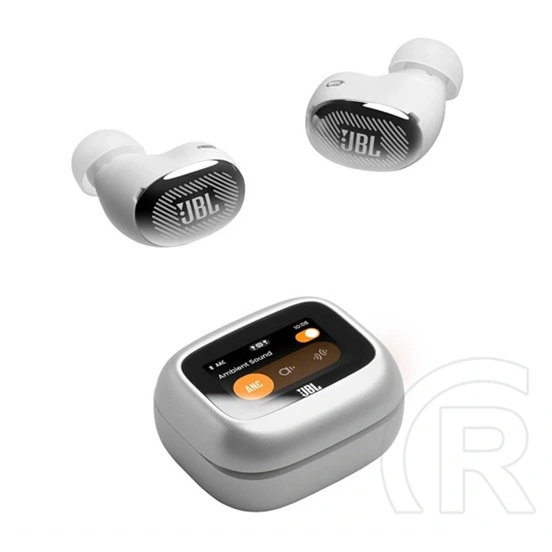 JBL Live Buds 4 bluetooth fülhallgató sztereo (v6.0, TWS, mikrofon, aktív zajszűrő, LED kijelző, IP55, + töltőtok, ezüst