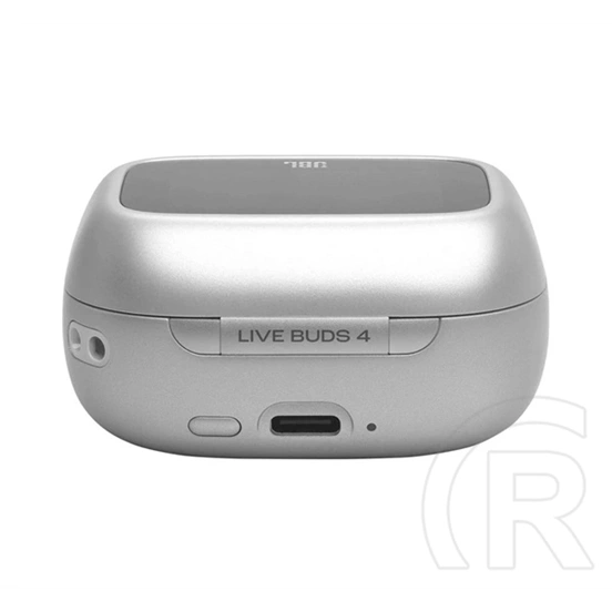JBL Live Buds 4 bluetooth fülhallgató sztereo (v6.0, TWS, mikrofon, aktív zajszűrő, LED kijelző, IP55, + töltőtok, ezüst