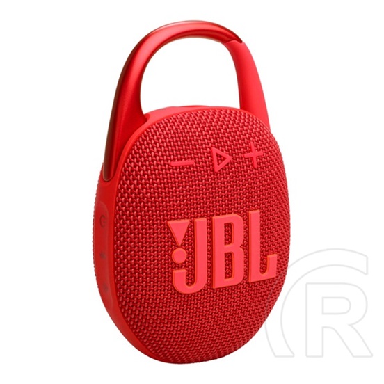 JBL clip5 bluetooth hordozható hangszóró (v5.3, 1400mah belső akku, 7w, ip67 vízálló) piros
