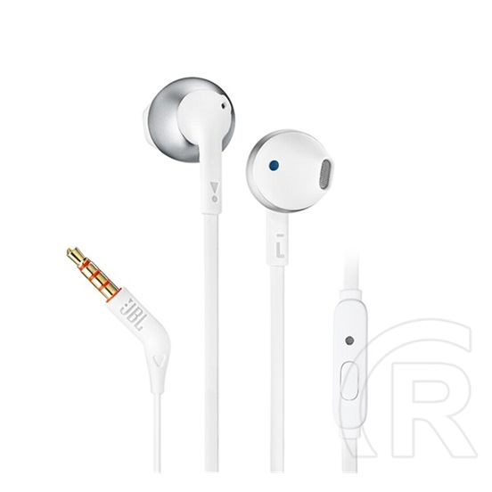 JBL t205 fülhallgató sztereo (3.5mm jack, felvevő gomb, lapos kábel) fehér