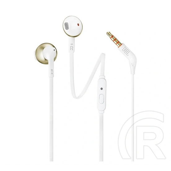 JBL tune 205 fülhallgató sztereo (3.5mm jack, felvevő gomb, lapos kábel) arany