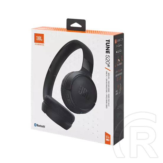 JBL tune 520BT bluetooth fejhallgató sztereo (v5.3, mikrofon, multipoint, összehajtható, fekete)