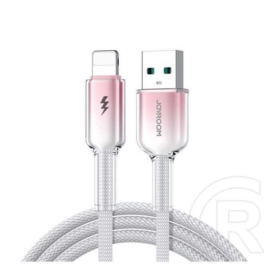 JOYROOM Apple IPAD (3rd Generation) crystal-clear adatkábel (usb - lightning, 3a, gyorstöltő, 120cm, cipőfűző) fehér