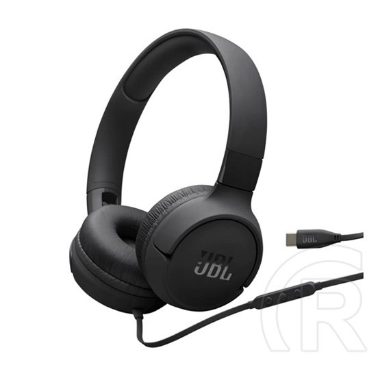 Jbl tune 520c vezetékes fejhallgató sztereo (type-c, mikrofon, összehajtható) fekete