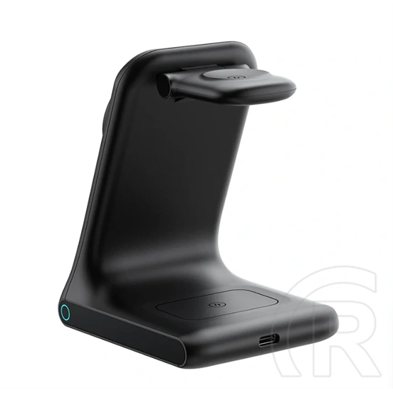 Joyroom Apple iPhone 8 4.7 asztali töltőállvány 3in1 (15w, wireless, magsafe, airpods, apple watch töltő) fekete