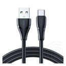 Joyroom Surpass adatkábel (USB - type-c, 3A, gyorstöltő, cipőfűző, törésgátló, 120cm, fekete)