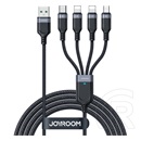 Joyroom adatkábel 4in1 (usb - type-c / 2 lightning 8pin / microusb, 3.5a, gyorstöltés támogatás, 120cm) fekete