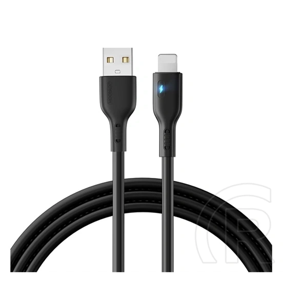 Joyroom adatkábel (USB - Lightning, 2.4A, LED jelzés, 200cm, fekete)