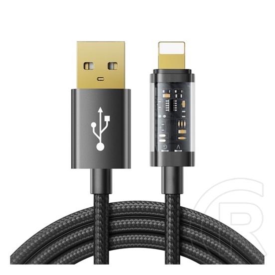 Joyroom adat- és töltőkábel (USB-A dugó / Lightning 8 pin dugó, 2.4A, 20W, 2 m, fekete)