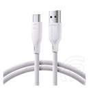 Joyroom adatkábel (usb - type-c, 100w, gyorstöltő, 100cm, cipőfüző) fehér