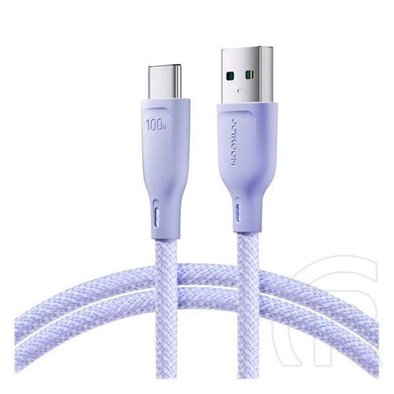 Joyroom adatkábel (usb - type-c, 100w, gyorstöltő, 100cm, cipőfüző) lila