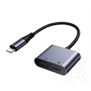 Joyroom audió adapter és töltőkábel (elosztó, 2× Lightning aljzat, cipőfűző, fekete)