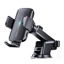 Joyroom autós tartó (15w, tapadtókorongos, műszerfalra, automata, vezeték nélküli töltés, 4.7-6.8" méret) fekete