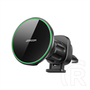 Joyroom autós tartó (szellőzőre, mágneses, 360°, gyorstöltő, 15w, wireless) fekete