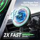 Joyroom autós tartó (szellőzőre, mágneses, 360°, gyorstöltő, 15w, wireless) fekete