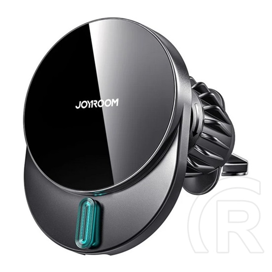 Joyroom autós tartó (szellőzőre, mágneses, gyorstöltő, 15w, wireless, led jelzés) fekete