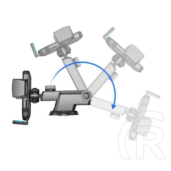 Joyroom autós tartó (tapadókorongos, állítható, 360°-ban forgatható, 4-6.7" méret) fekete