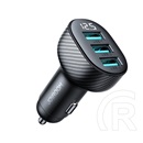 Joyroom autós töltő 3 usb aljzat (5v/3.4a, gyorstöltő, karbon minta) fekete