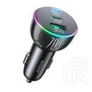 Joyroom autós töltő USB+2 Type-C aljzat (70W, PD gyorstöltő 3.0, QC gyorstöltés, fekete)