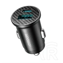 Joyroom autós töltő usb+type-c aljzat (15w, pd gyorstöltő, mini, karbon minta) fekete