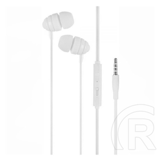 Joyroom conch fülhallgató sztereo (3.5mm jack, mikrofon, felvevő gomb, hangerő szabályzó) fehér