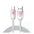 Joyroom crystal-clear adatkábel (usb - type-c, 3a, gyorstöltő, 120cm, cipőfűző) fehér