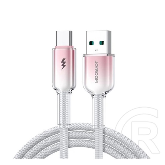 Joyroom crystal-clear adatkábel (usb - type-c, 3a, gyorstöltő, 120cm, cipőfűző) fehér