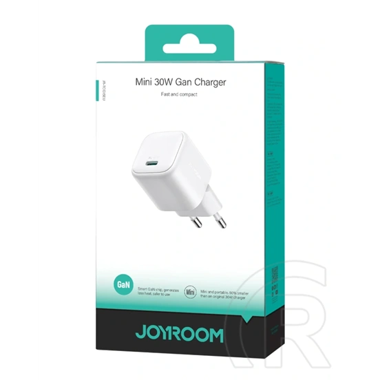 Joyroom hálózati töltő type-c aljzat (30w, gan, pd gyorstöltő 3.0) fehér