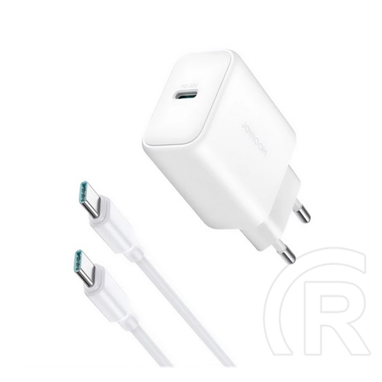 Joyroom hálózati töltő type-c aljzat (30w, pd gyorstöltő + type-c kábel) fehér