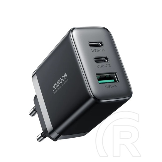 Joyroom hálózati töltő usb+2 type-c aljzat (5v/3a, 32w, pd gyorstöltő) fekete