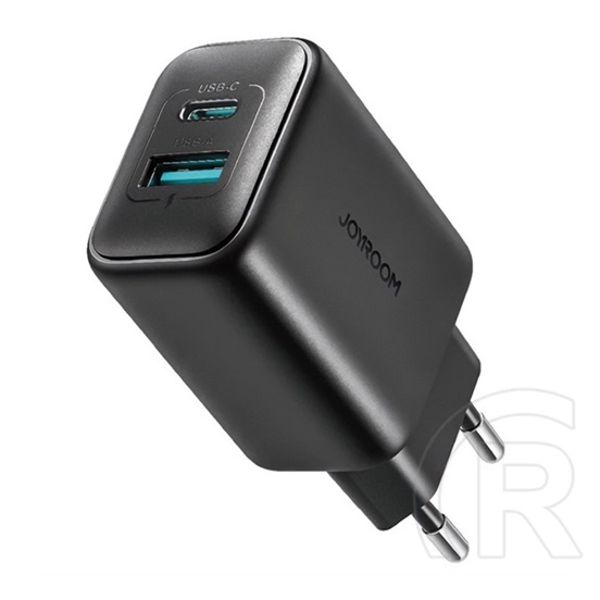 Joyroom hálózati töltő usb+type-c aljzat (25w, pd gyorstöltő 3.0) fekete
