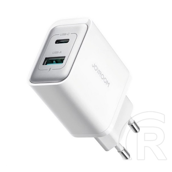 Joyroom hálózati töltő usb+type-c aljzat (30w, pd gyorstöltő 3.0) fehér