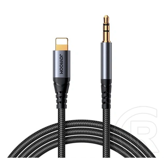 Joyroom iPhone 14 Plus  sy-a06 audió kábel (3.5mm jack - lightning, aux, cipőfűző, 120cm) fekete