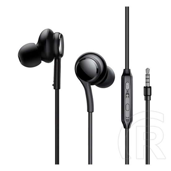 Joyroom jr-ew02 fülhallgató sztereo (3.5mm jack, mikrofon, felvevő gomb, hangerőszabályzó) fekete