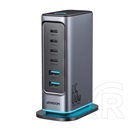 Joyroom jr-tcm02 hálózati töltő 2 usb+4 type-c aljzat (65w, gan, pd gyorstöltő) sötétszürke