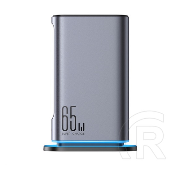 Joyroom jr-tcm02 hálózati töltő 2 usb+4 type-c aljzat (65w, gan, pd gyorstöltő) sötétszürke