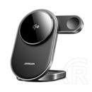 Joyroom jr-w17 asztali töltőállvány 3in1 (15w, gyorstöltő, wireless, magsafe, airpods, Apple watch töltő) fekete