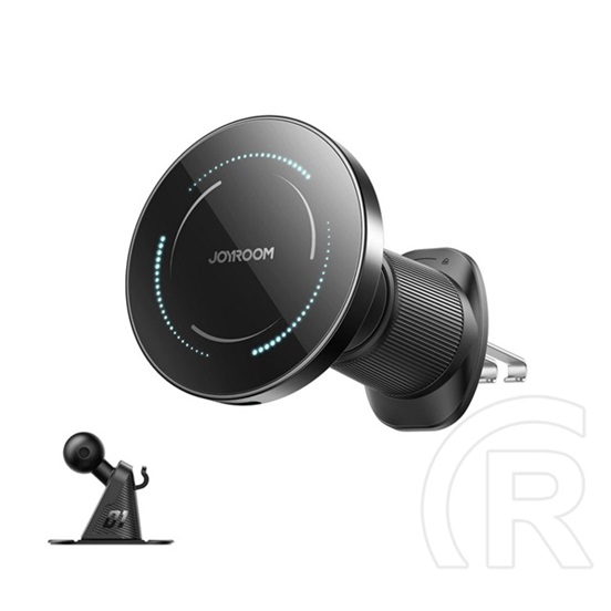 Joyroom jr-zs502 autós tartó (műszerfalra, szellőzőre, öntapadó, 360°, 15w, wireless, magsafe) fekete